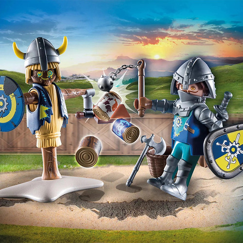 Playmobil Novelmore Caballero Entrenando 2 Espadas Y Escudos Entrenamiento Combate Guerrero