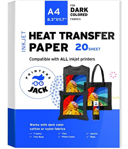 Papel De Transferencia De Calor Para Tela Oscura, 20 Hojas