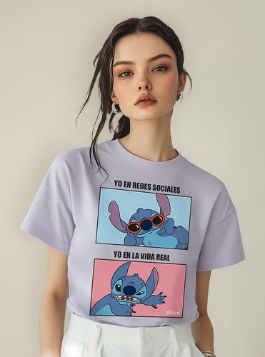 Playera Mujer Stitch Bipolar Lilo Y Stitch Comfy Fit