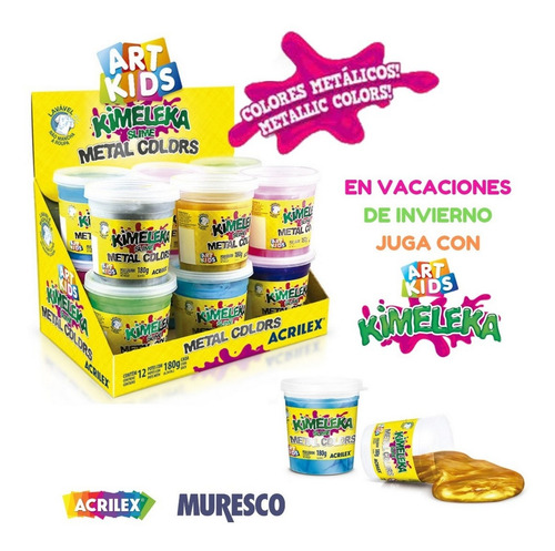 Imagen 3 de 5 de Masa Slime Kimeleka Con Glitter O Metalizada Ar1 96810