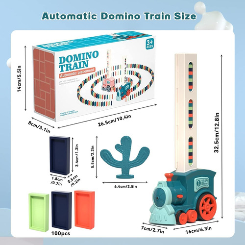 Juego De Juguetes Domino Train Para Niños, 100 Pcs Bloques Y