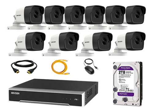 Camara Seguridad Ip Poe Exterior Kit 10 Hikvision Disco 2tb