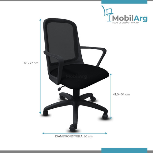 Imagen 4 de 10 de Sillón Oficina Neumático Giratorio Fresa Red Mesh Premium