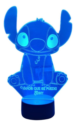 Lámpara Stitch 16 Colores C/remoto Personalizada Envío Grati