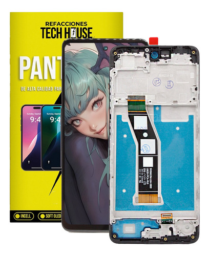 Pantalla Con Marco Compatible Con Moto G04 Lcd Black