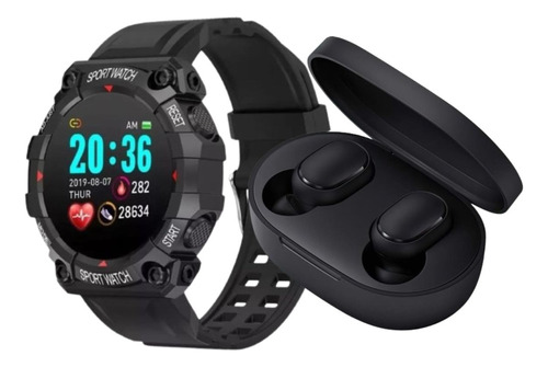 Smartwatch Reloj Inteligente Fd68 Combo + Auriculares In-ear