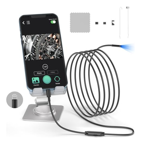 Cmara Endoscpica 1920p, 6 Luces Led, 5.5mm Ip67, 5m - iPhone