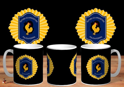 Taza De Ceramica Policia Federal Argentina Hd Art