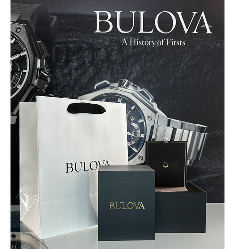 Reloj Bulova Maquina 98b381 Hombre Cronógrafo Automático Color De La Malla Negro Color Del Bisel Negro Color Del Fondo Negro/gris