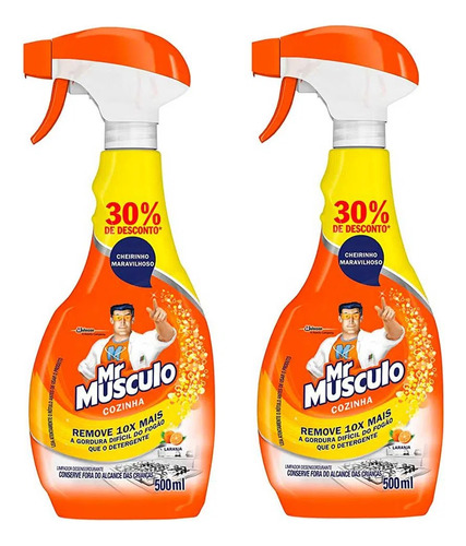 Kit 2 Desengordurantes Mr Músculo Laranja 500ml 10x Ação