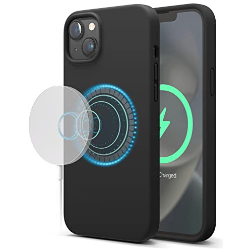 Funda Magnetica Para iPhone 14 Plus Magsafe Negro Silicon-02