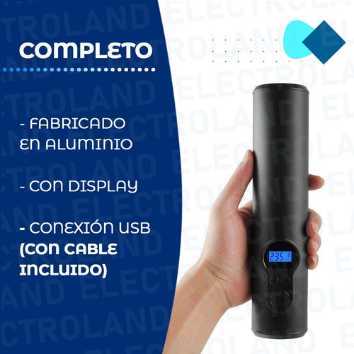 Imagen 4 de 10 de Inflador Portátil Inalámbrico Inteligente De Mano Compresor