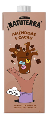 Bebida Vegetal Amêndoas E Cacau 1l Natuterra Sem Lactose