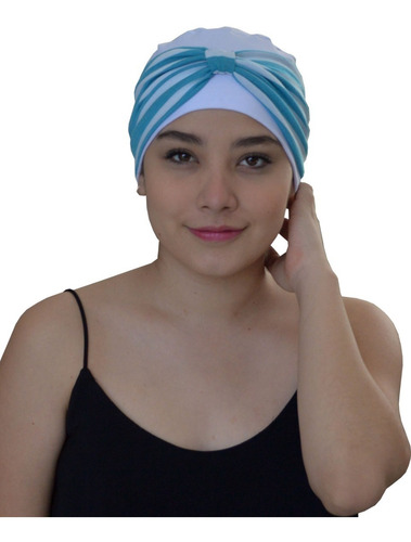 Imagen 1 de 4 de Turbante De Likra De Algodón Modelo Dot Blanco