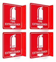 Comprar 4 Letrero Extintor Incendio Flecha Abajo Acrilico 6 X 6  2