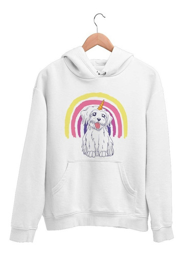 Sudadera Perrito Unicornio Arcoiris Niños/adultos Unisex