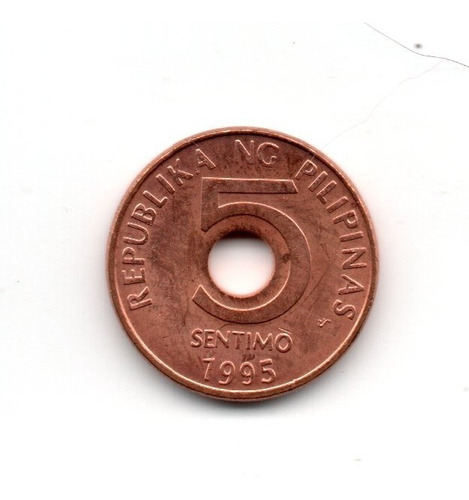 Filipinas Moneda 5 Sentimos Año 1995 Km#268