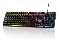 Comprar KUIIYER Teclado Mecánico Para Juegos, E310 Teclado Gamer con Cable, Retroiluminación LED RGB, Ideal para Juego y Trabajo para PC Windows 7, 8, 10 o Mac OS (negro)