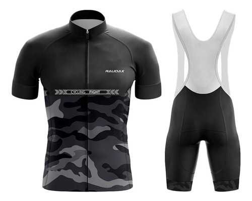 Uniforme Traje Jersey Raudax Camo Manga Corta Ruta Bicicleta