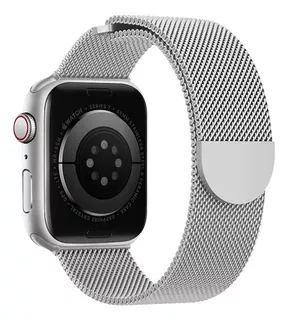 Correa Acero Para Apple Watch Semicirculo Plata 42/44/45/49m