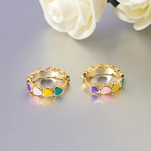 Cinily Pendientes De Aro Pequeños Chapados En Oro Amarillo D