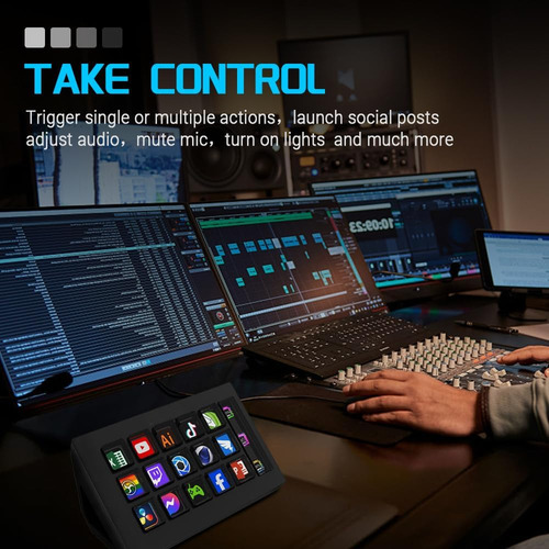 M Stream Deck, Teclado Lcd Visual Personalizado Con 15