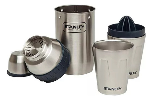 Coctelera Stanley Acero Inoxidable Exprimidor 2 Vasos Set Plateado