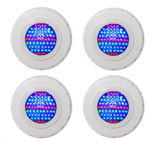 Kit C/4 Refletores Pooltec Para Piscina De Vinil Led 65 Abs