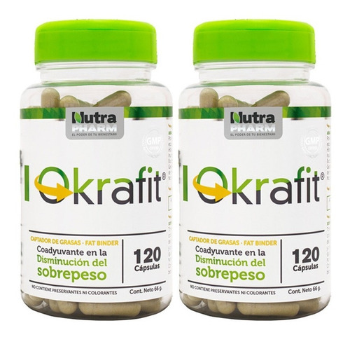 2 Okrafit 240 Capsulas - Captador De Grasas - Nutrapharm