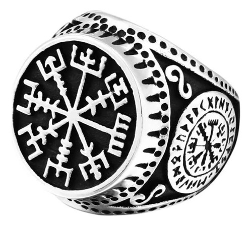 Anillo Runa Vikinga Vikingo Biker Casual Acero Inoxidable