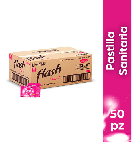 Flash Pastilla Sanitaria Gancho Floral 72gr Caja Con 48pz