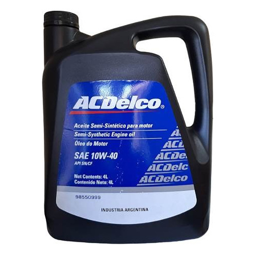 Aceite 10w40 Acdelco Api Sn/cf Semisintético 4 Lts