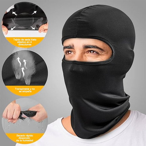 Bandana Pasamontañas Balaclava Táctico Máscara Moto 16 Pack Color Negro