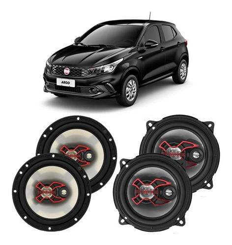 Falante Fiat Argo 2017 A 2021 Bravox 200w Rms Automotivo Kit