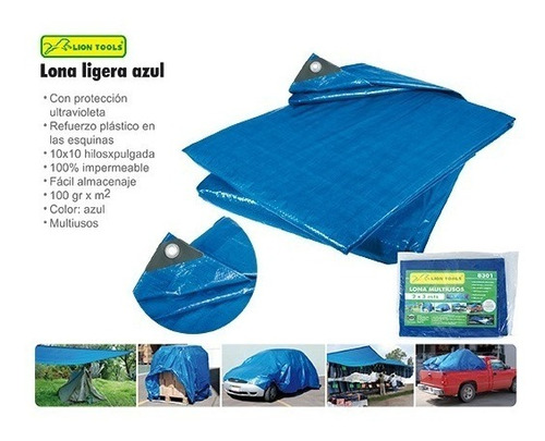 Lona Multiusos Azul 3 X 4 Mt ¡envío Gratis!