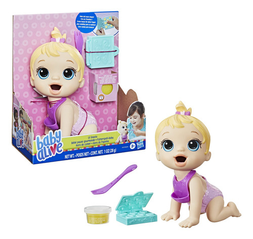 Boneca Baby Alive Lil Snacks Come Cocô, Lanche, 20 Cm, Cabel