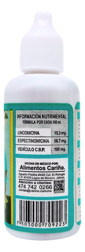 Tónico Expectorante Para Aves Pequeñas | Tratamiento Y Prevención De Enfermedades Respiratorias | Combinación Antibiótica De Amplio Espectro | 40 ml.