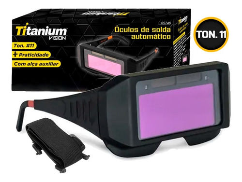 Óculos De Solda Para Soldador C/ Escurecimento Automático Cor Preto Liso