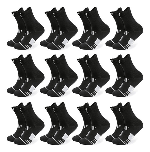 S 12 Pares Calceta Deportiva Hombre 100% Algodón