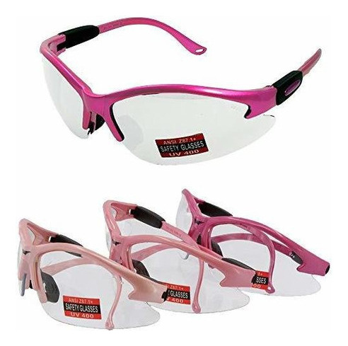 Gafas De Seguridad De Color Rosa Medio (el Color Rosa Puede