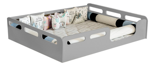 Cama Casal Montessoriana P/ Colchao 188x138 Cinza