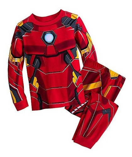 Marvel Iron Man Traje Pj Pals Pijamas Set For Boys, Rojo, 4.
