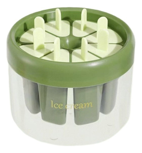 Molde De Silicona Para 8 Paletas De Hielo Herramienta Cocina Verde