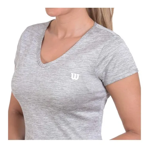 Camiseta Cuello V Jaspeada Wilson Dama Gym Fitness