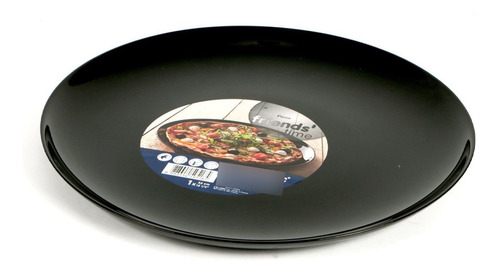 Prato De Vidro Opalino Pizza Black 32cm Luminarc