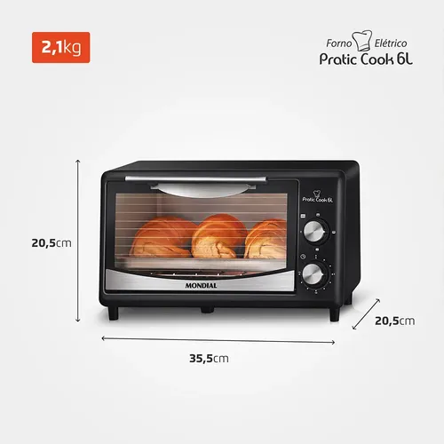 OVEN PROOF ミッキー&プルート Forno Elétrico Mondial Fr-09 Pratic Cook 6l 650w Preto | MercadoLivre