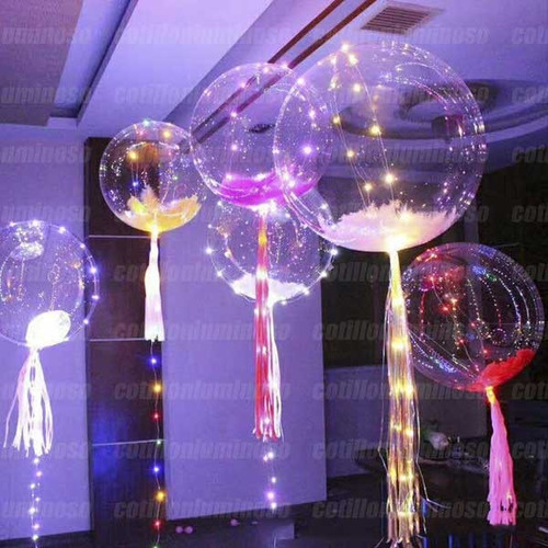 1 Globo Cristal Gigantes Con Luz Led Blanca