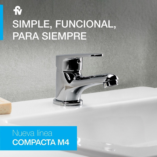 Imagen 3 de 8 de Griferia Fv Monocomando Bide Bidet Compacta 0189/m4 Cromo