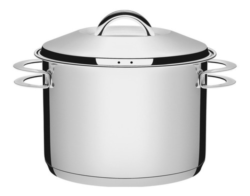 Imagen 6 de 12 de Olla + Cozzi Pasta Colapasta 65500/400 Tramontina Solar 24cm 7.8 Litros Acero Inoxidable 18/10 Triple Fondo