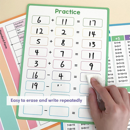 4pcs Tabla De Sustracción De La Tabla De Matemáticas De